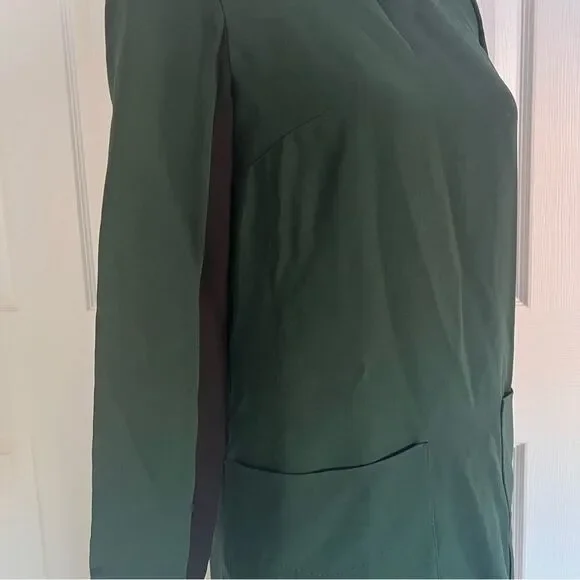 Burberry Ladies Long-sleeve Silk Wool Shift Dress Green US 0 NEW - Picture 10 of 11